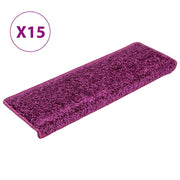 Prostirke za stepenice 15 kom 65x21x4 cm ljubičaste pravokutne rubove