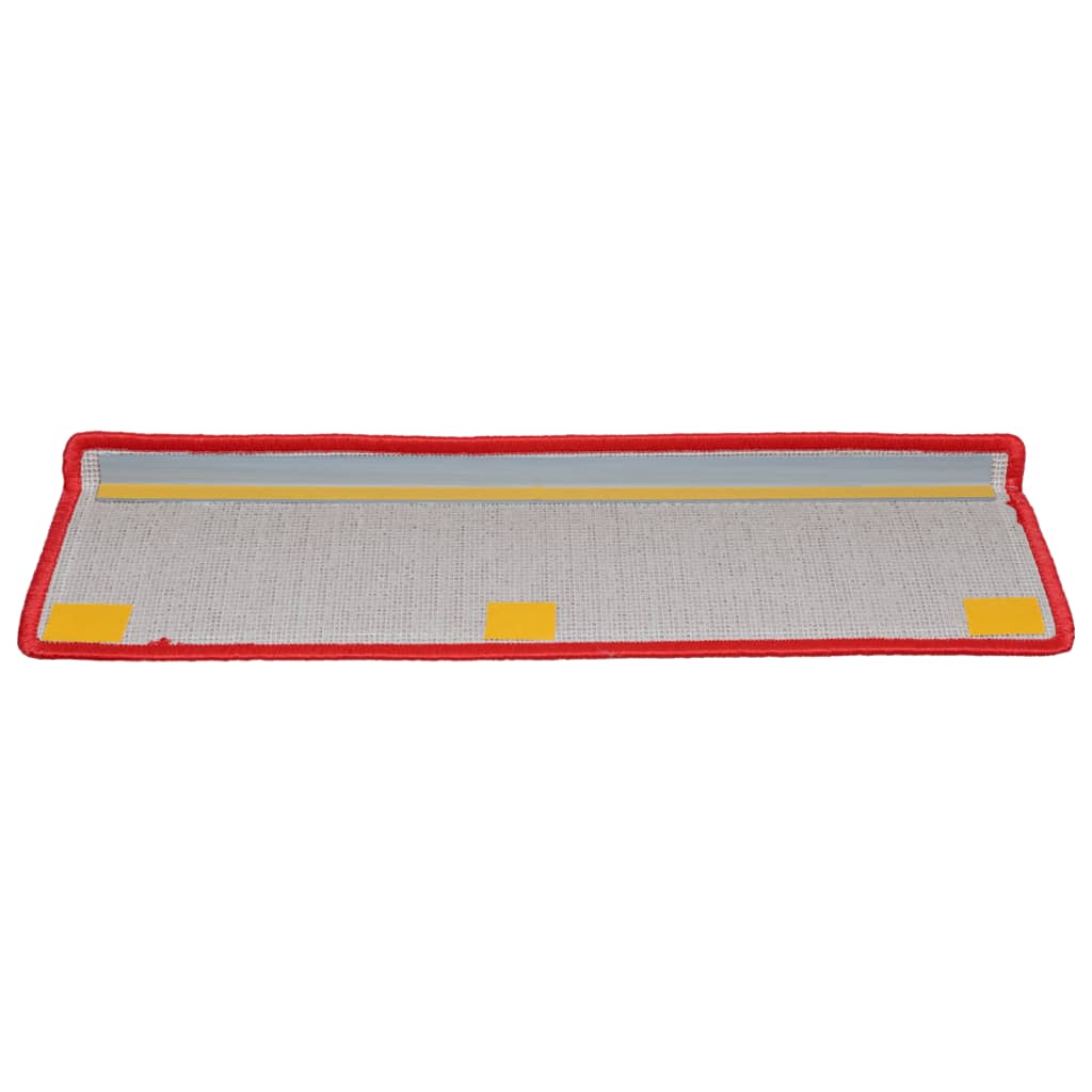 Prostirke za stepenice 15 kom 65x21x4 cm crvene pravokutne rubove