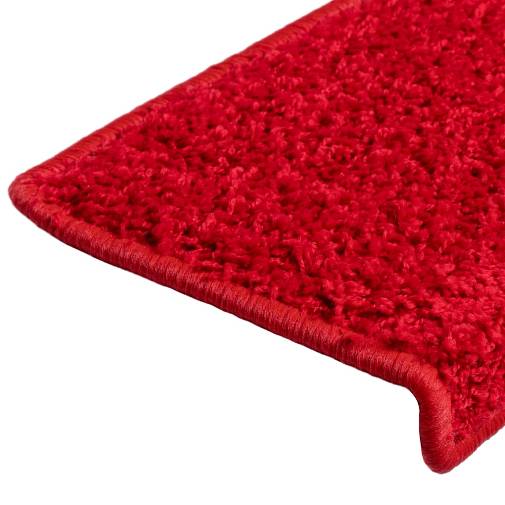 Prostirke za stepenice 15 kom 65x21x4 cm crvene pravokutne rubove