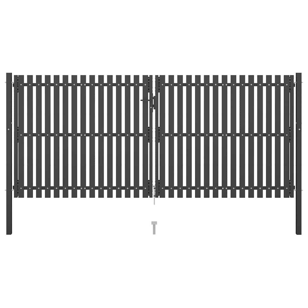 Vrtna vrata za ogradu od čelika 400x150 cm antracit boje