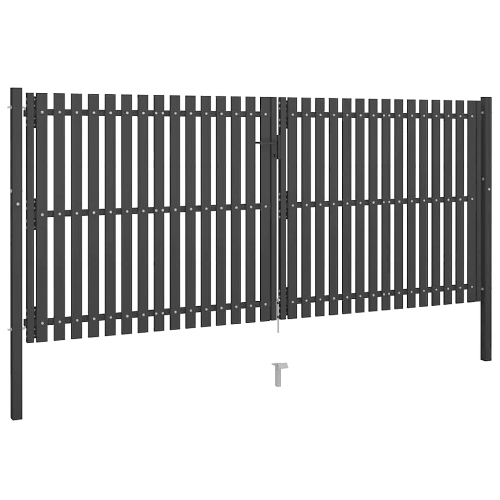 Vrtna vrata za ogradu od čelika 400x150 cm antracit boje