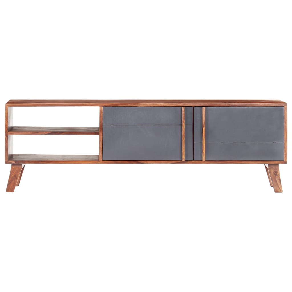 TV ormarić sivi 140 x 30 x 45 cm od masivnog drva