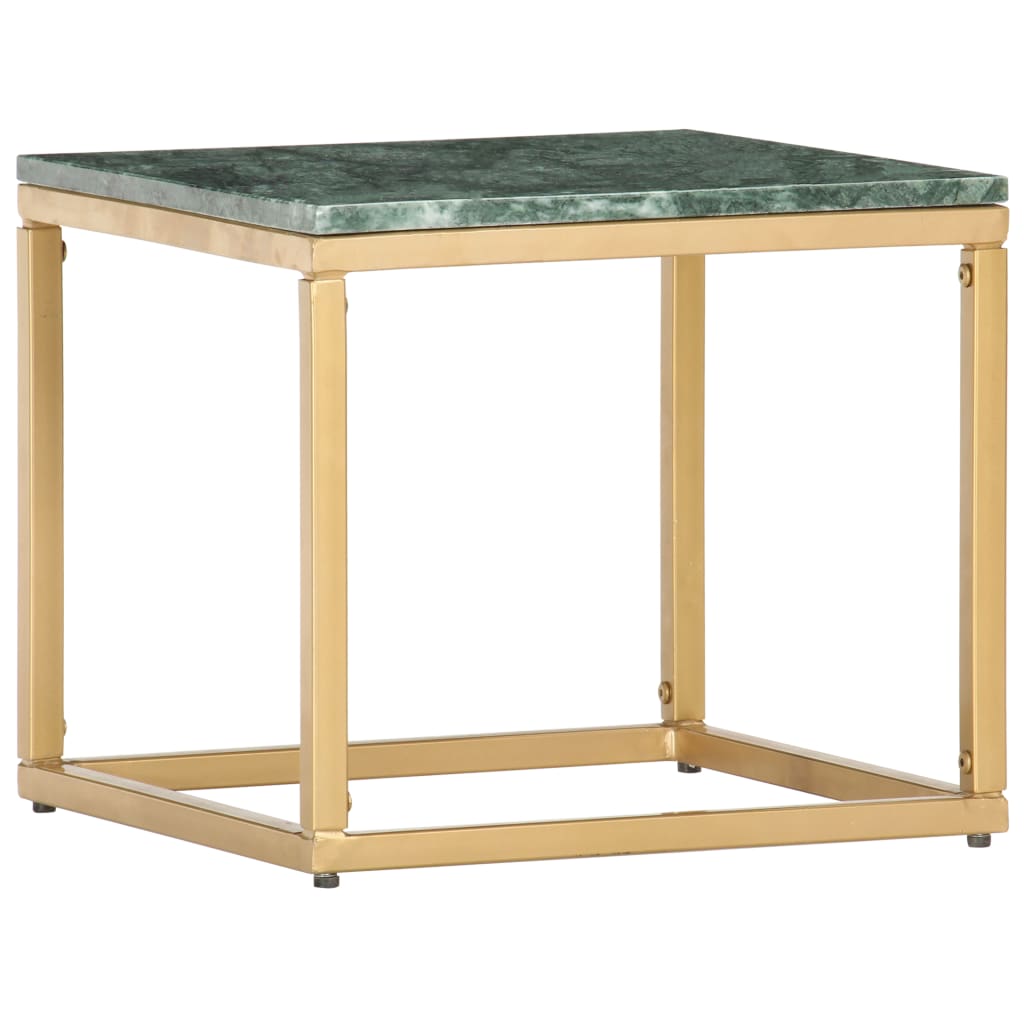 Stolić za kavu zeleni 40x40x35 cm pravi kamen mramorne teksture
