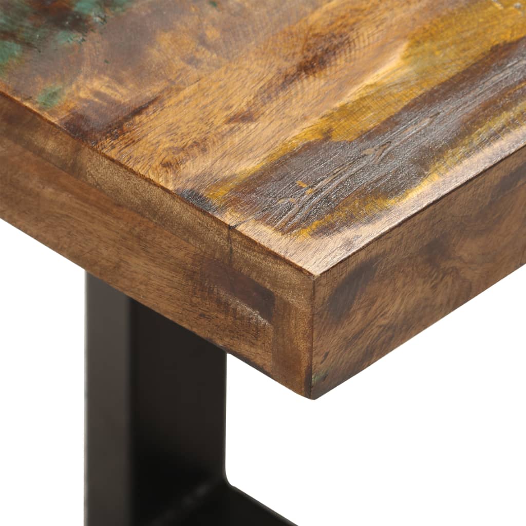 Klupa od masivnog obnovljenog drva i čelika 110 cm