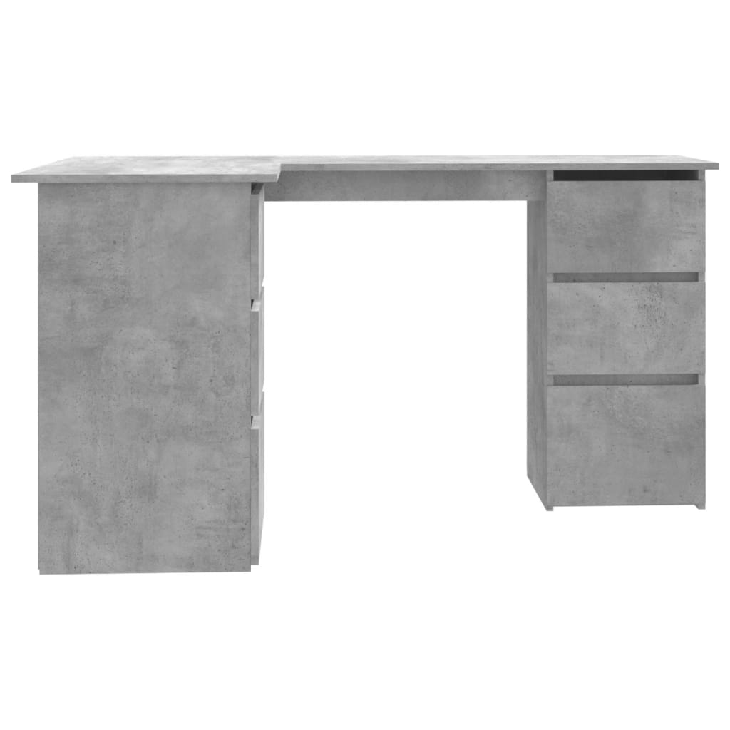 Kutni radni stol boja betona 145x100x76 cm konstruirano drvo
