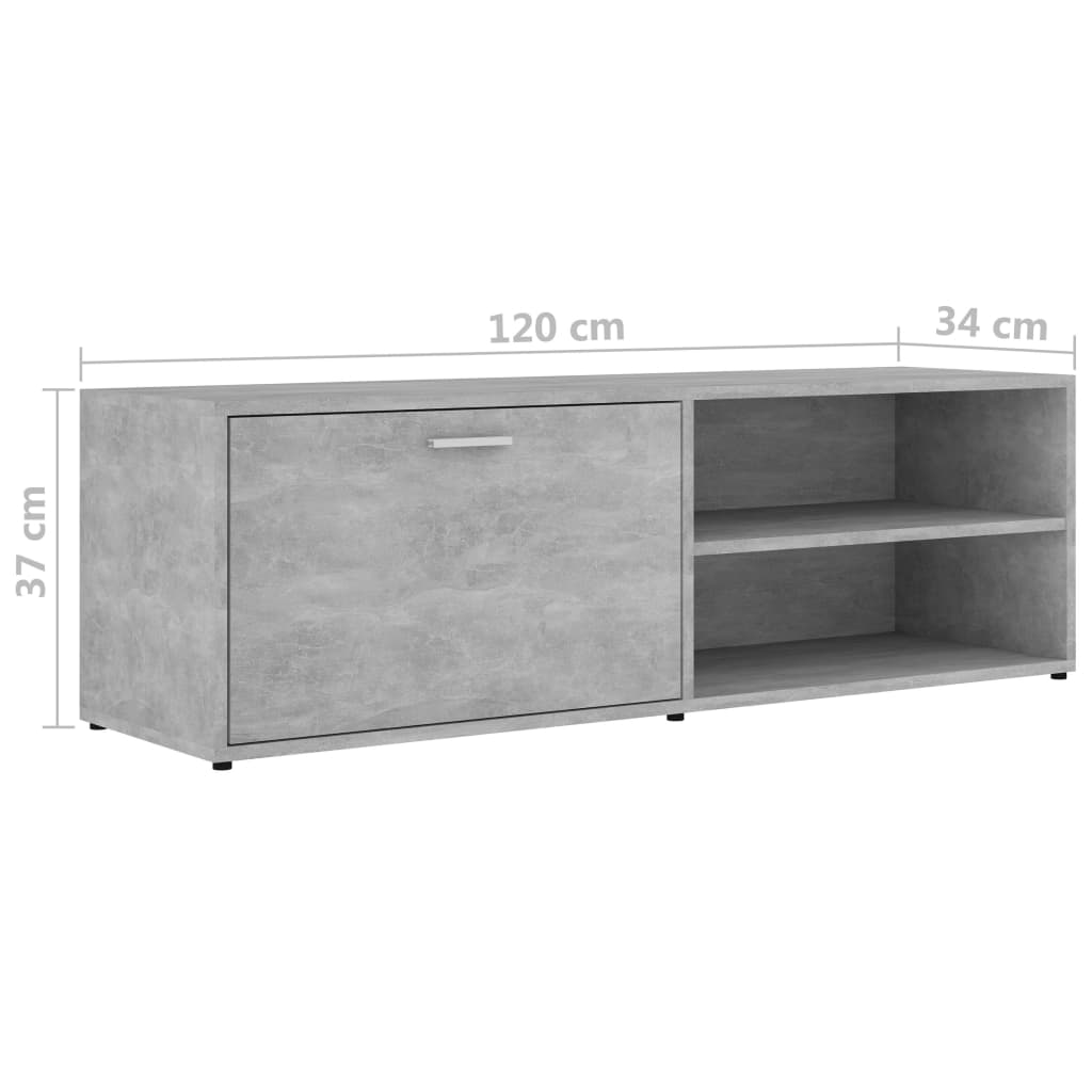 TV ormarić siva boja betona 120 x 34 x 37 cm konstruirano drvo