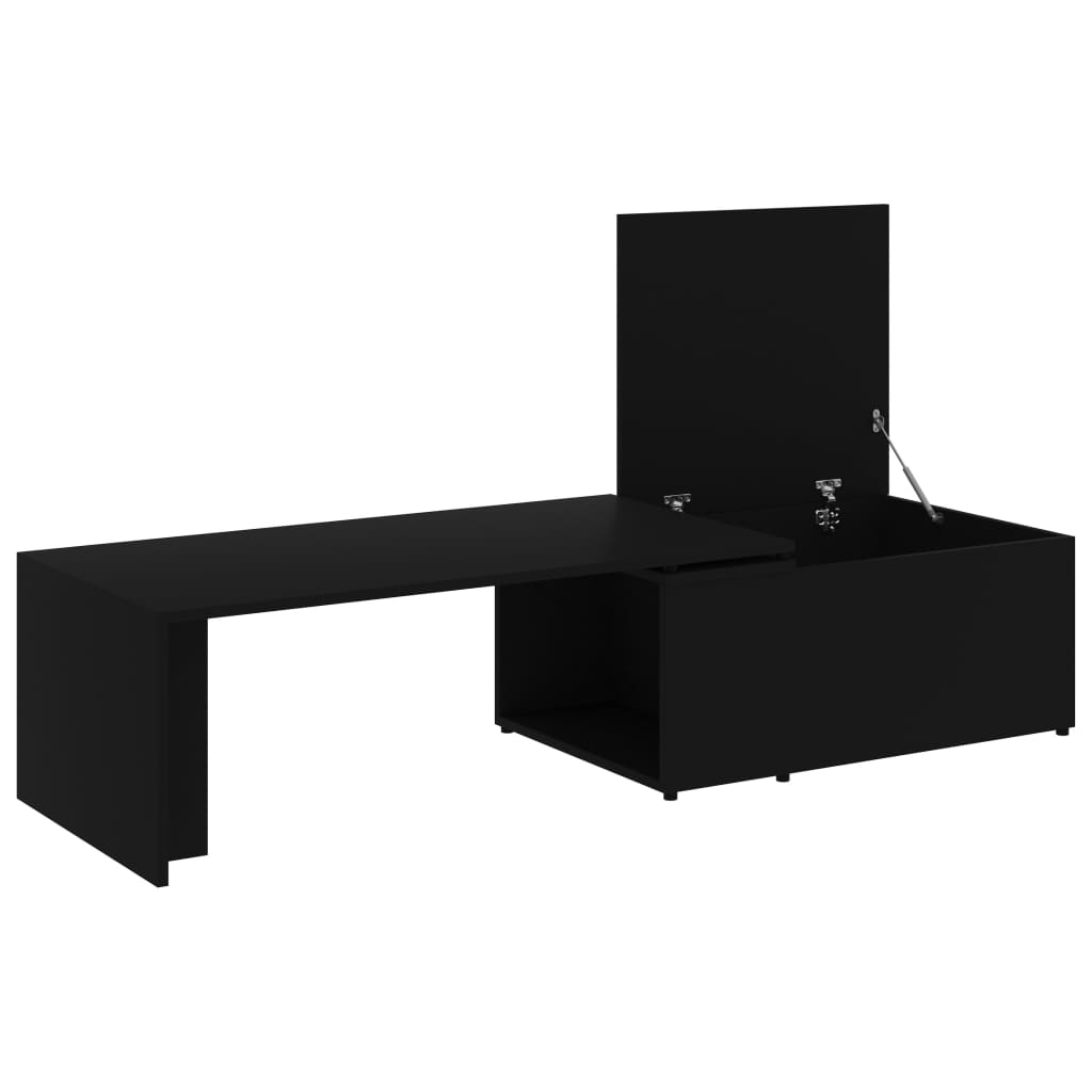 Stolić za kavu crni 150 x 50 x 35 cm od konstruiranog drva