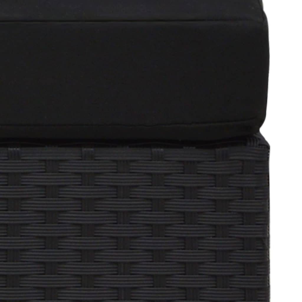 Modularna kutna sofa od poliratana s desnim naslonom crna