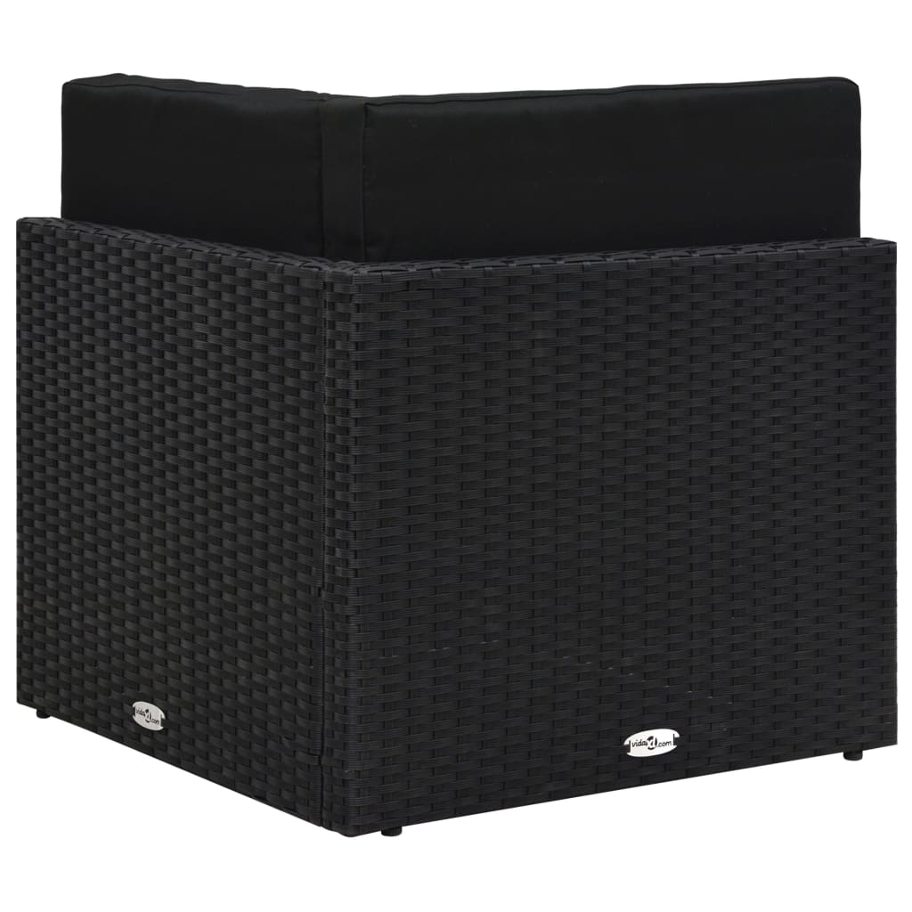 Modularna kutna sofa od poliratana crna