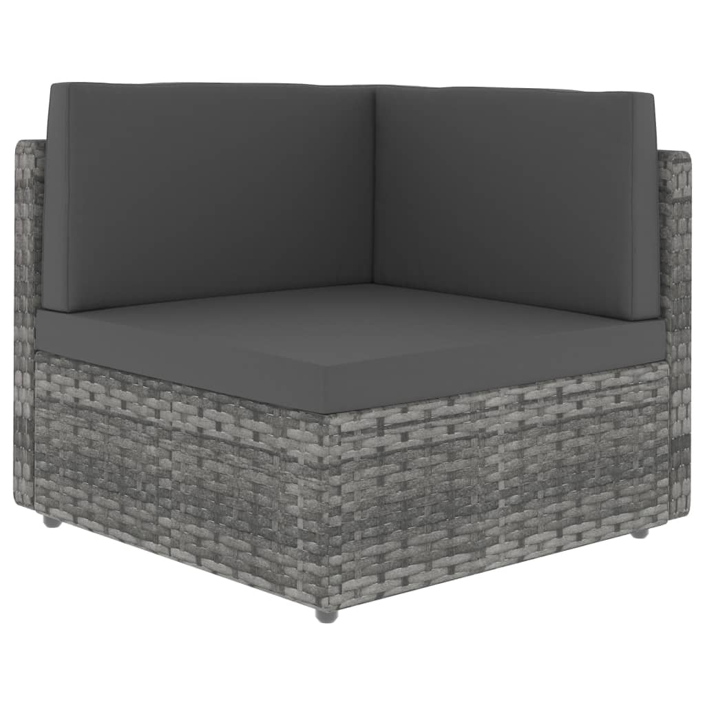 Modularna kutna sofa od poliratana siva