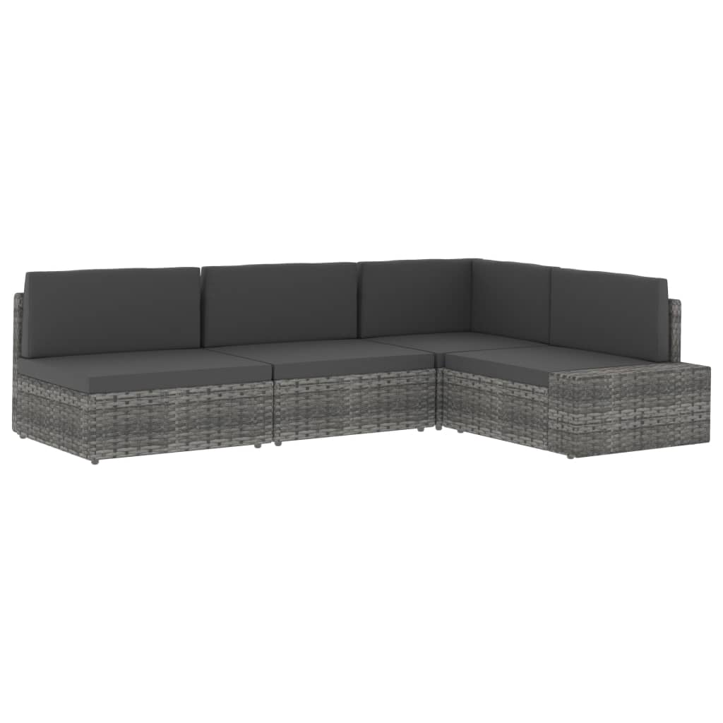 Modularna kutna sofa od poliratana siva