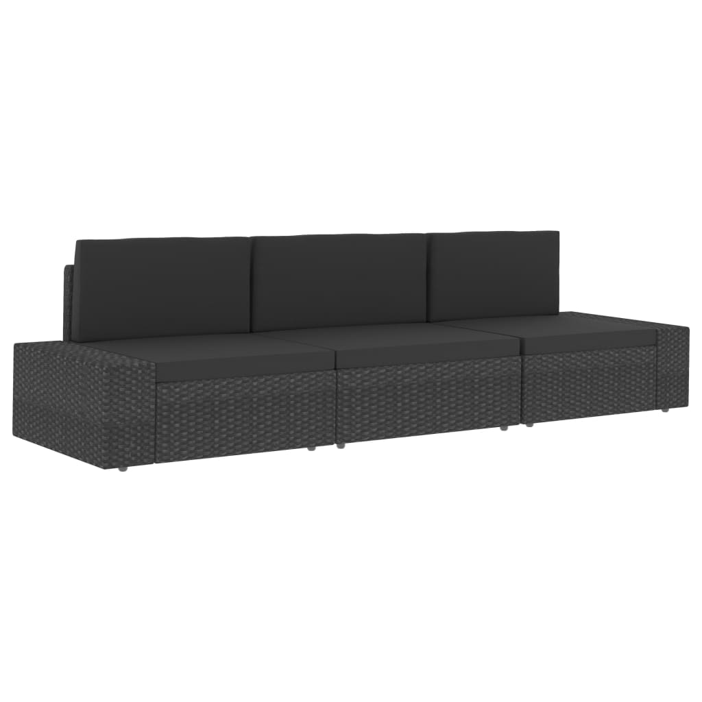 Modularni dvosjed od poliratana sivi
