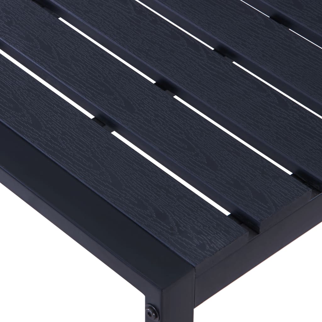 Vrtna klupa od PS ploče 120,5 cm crna