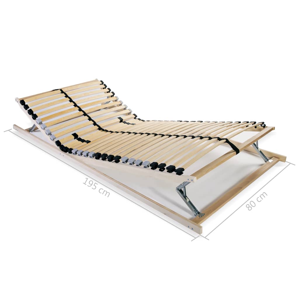 Podnice za krevet 2 kom s 28 letvica i 7 zona 80 x 200 cm