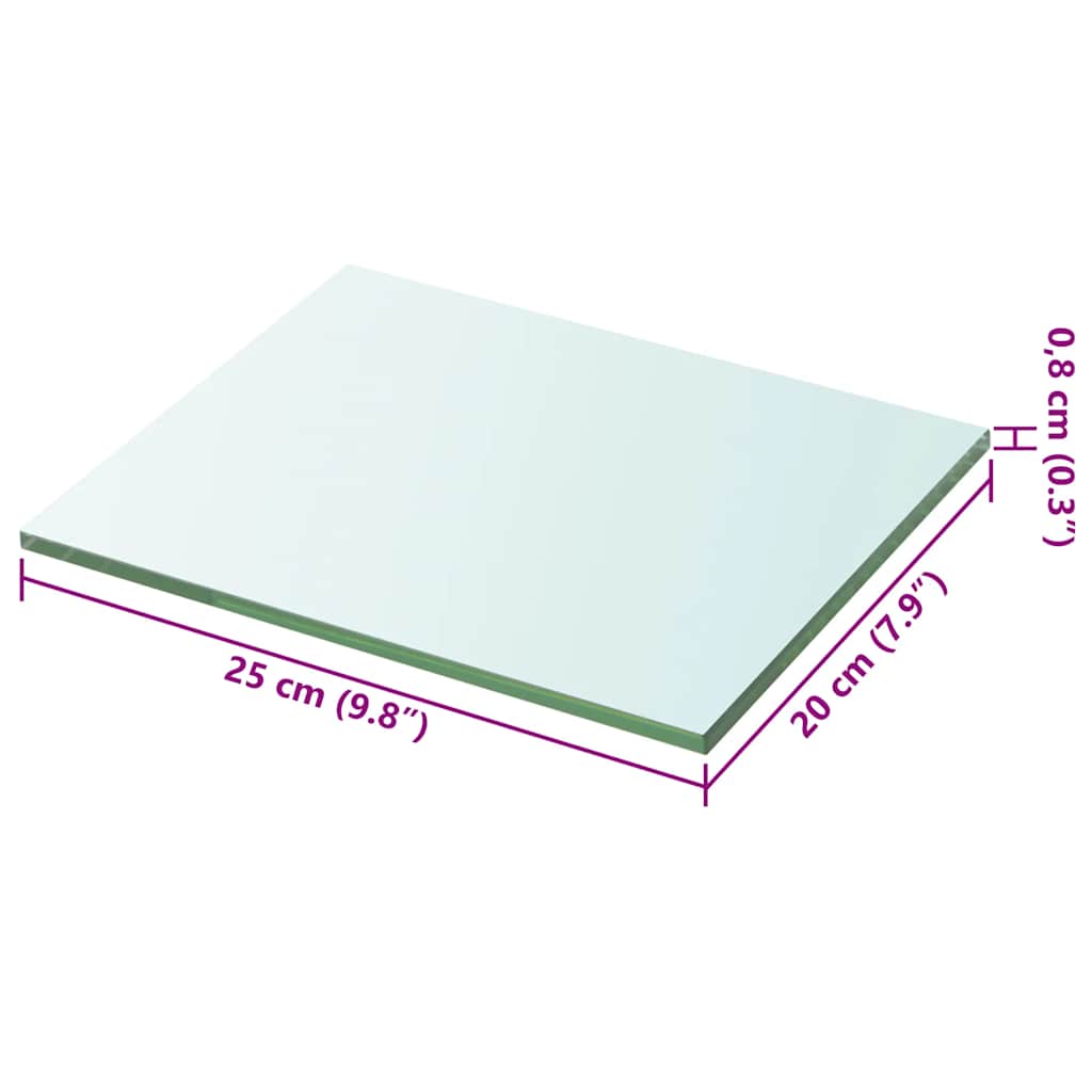 Ploče za police 2 kom staklene prozirne 20 x 25 cm