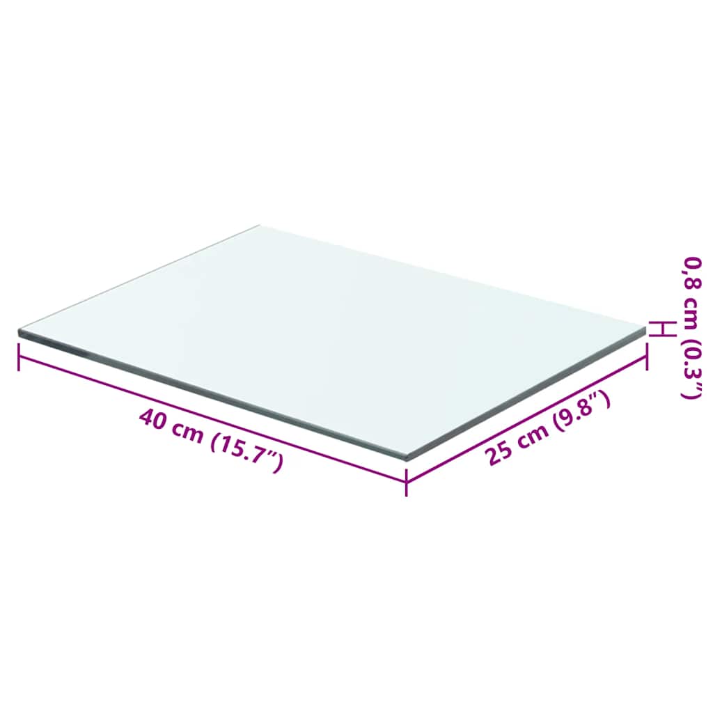 Ploče za police 2 kom staklene prozirne 40 x 25 cm