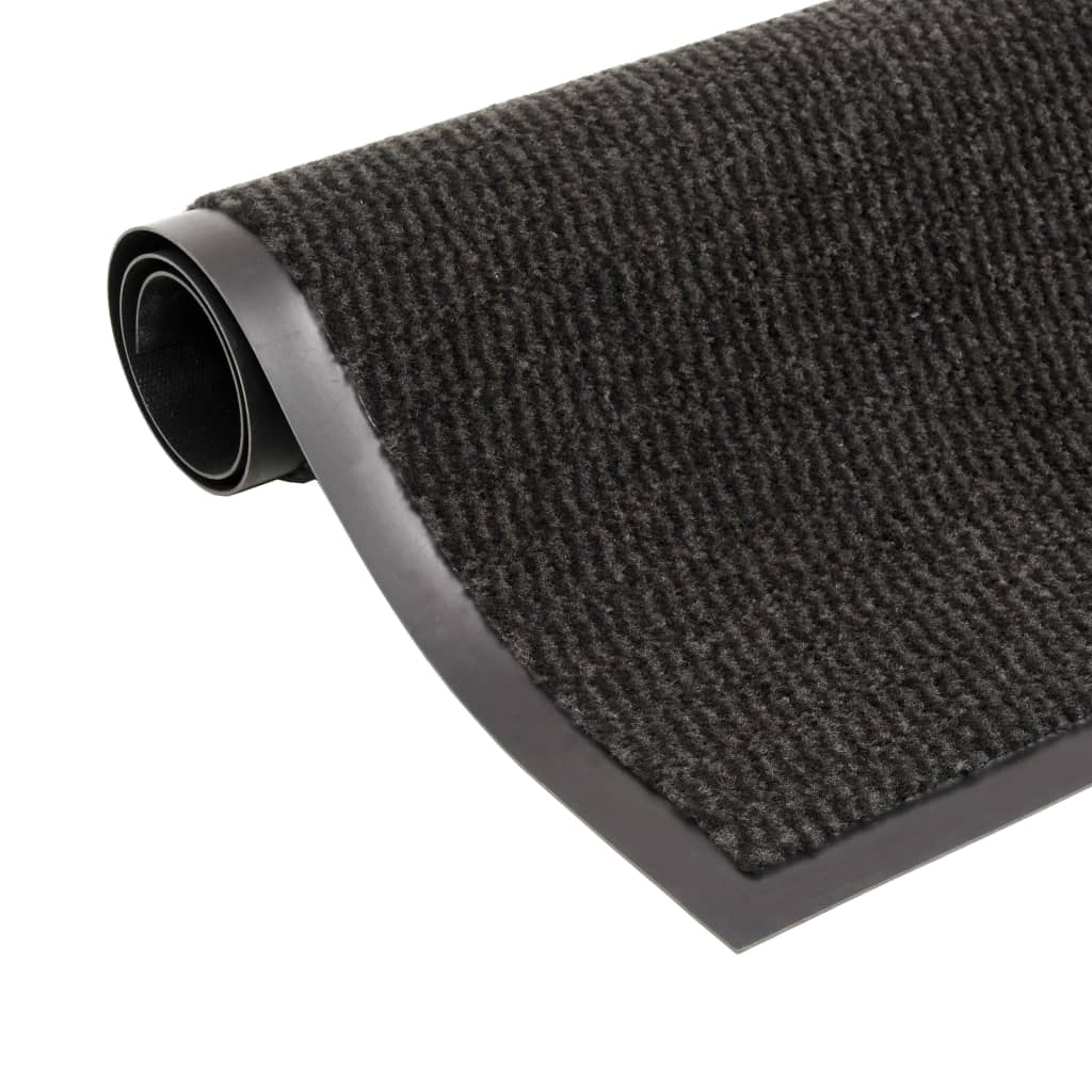 Otirači za prašinu 2 kom pravokutni čupavi 60 x 90 cm crni