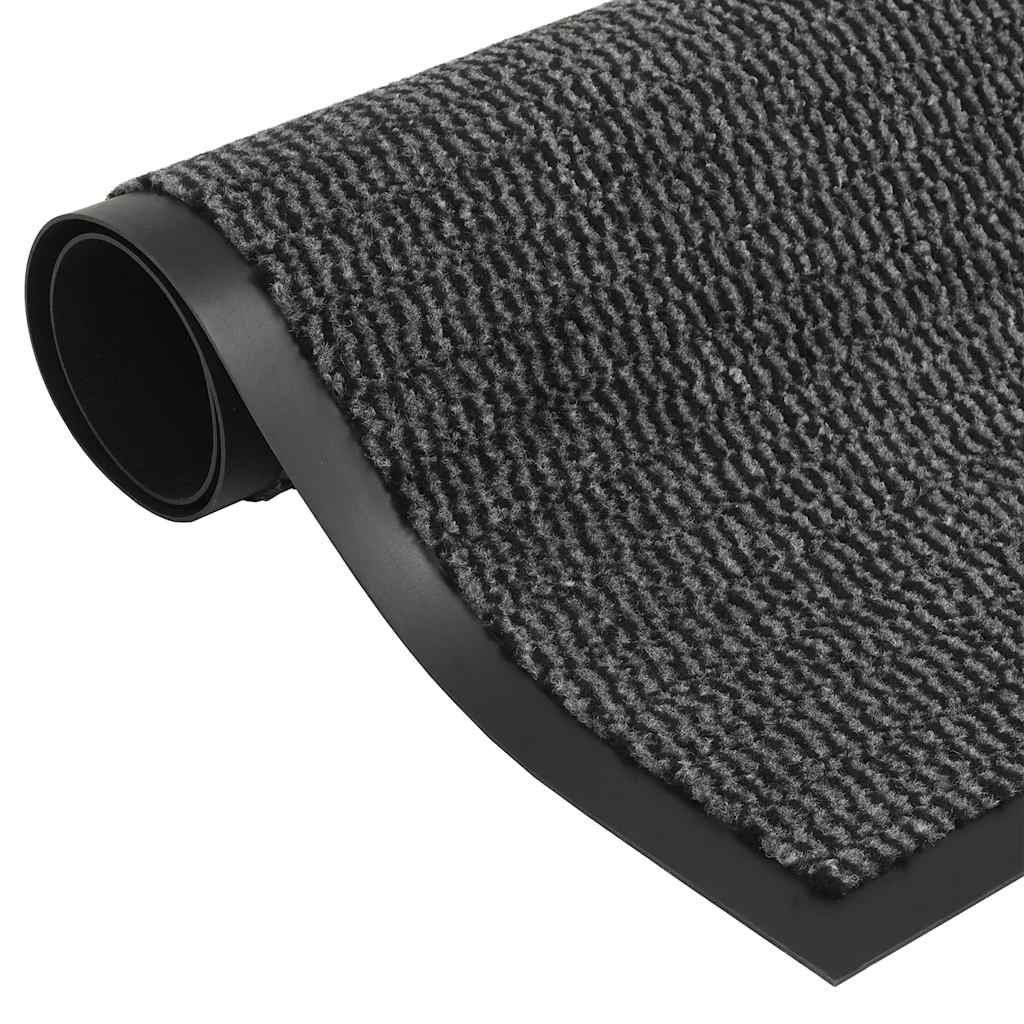 Otirači za prašinu 2 kom pravokutni čupavi 80 x 120 cm antracit