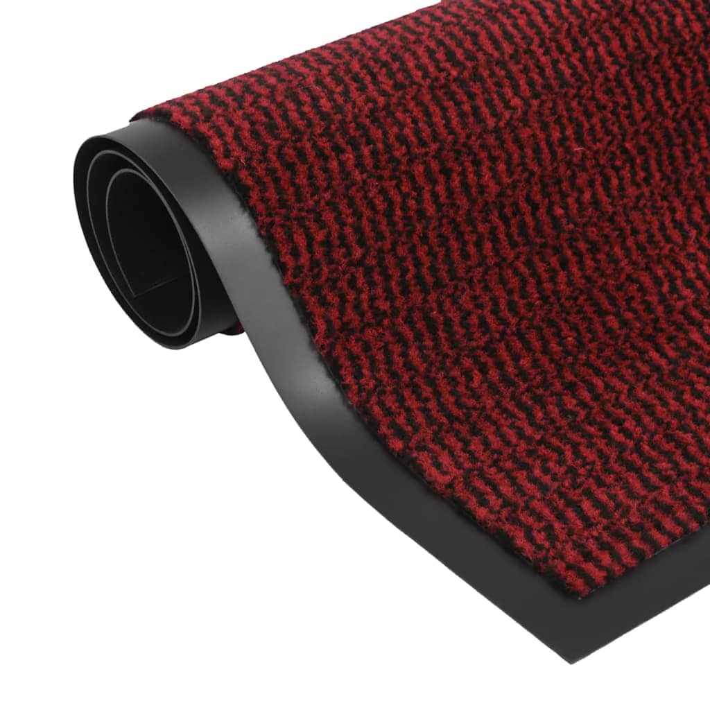 Otirači za prašinu 2 kom pravokutni čupavi 80 x 120 cm crveni