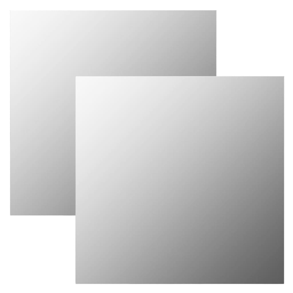 Zidna ogledala 2 kom 40 x 40 cm četvrtasta staklena