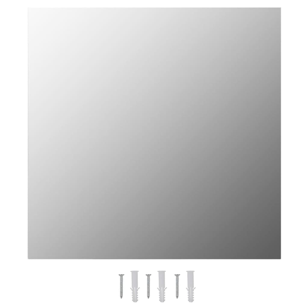 Zidna ogledala 2 kom 50 x 50 cm četvrtasta staklena