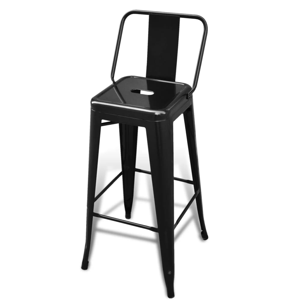 Barski stolci 4 kom crni čelični