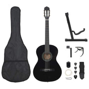 12-dijelni set klasične gitare za početnike crni 4/4 39"