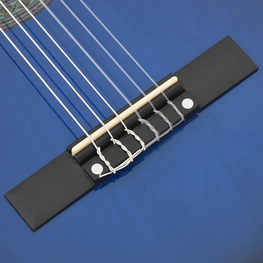 8-dijelni set klasične gitare za početnike plavi 3/4 36"