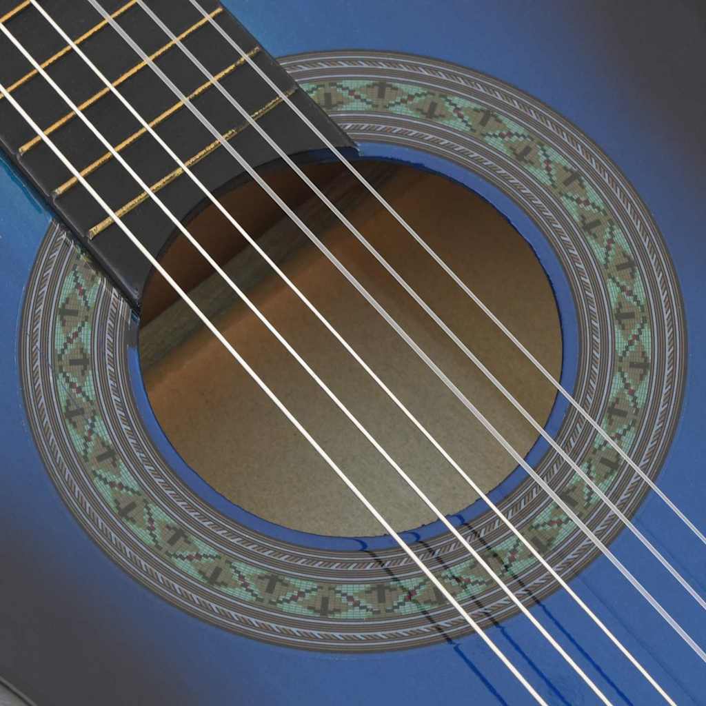 8-dijelni set klasične gitare za početnike plavi 1/2 34 "