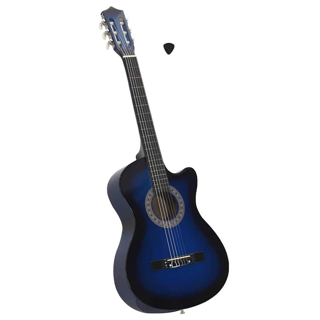 Klasična gitara Western s prorezom i 6 žica plava 38 "