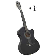 Klasična gitara Western s ujednačivačem i 6 žica crna