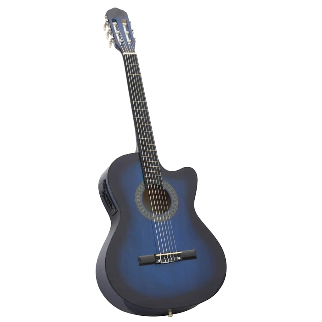 Klasična gitara Western s ujednačivačem i 6 žica plava