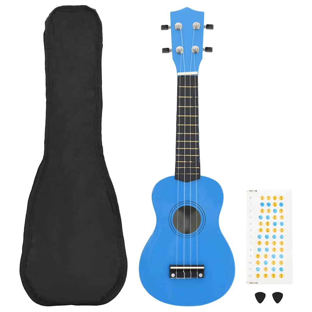 Set dječjeg ukulelea Soprano s torbom svjetloplavi 21 "