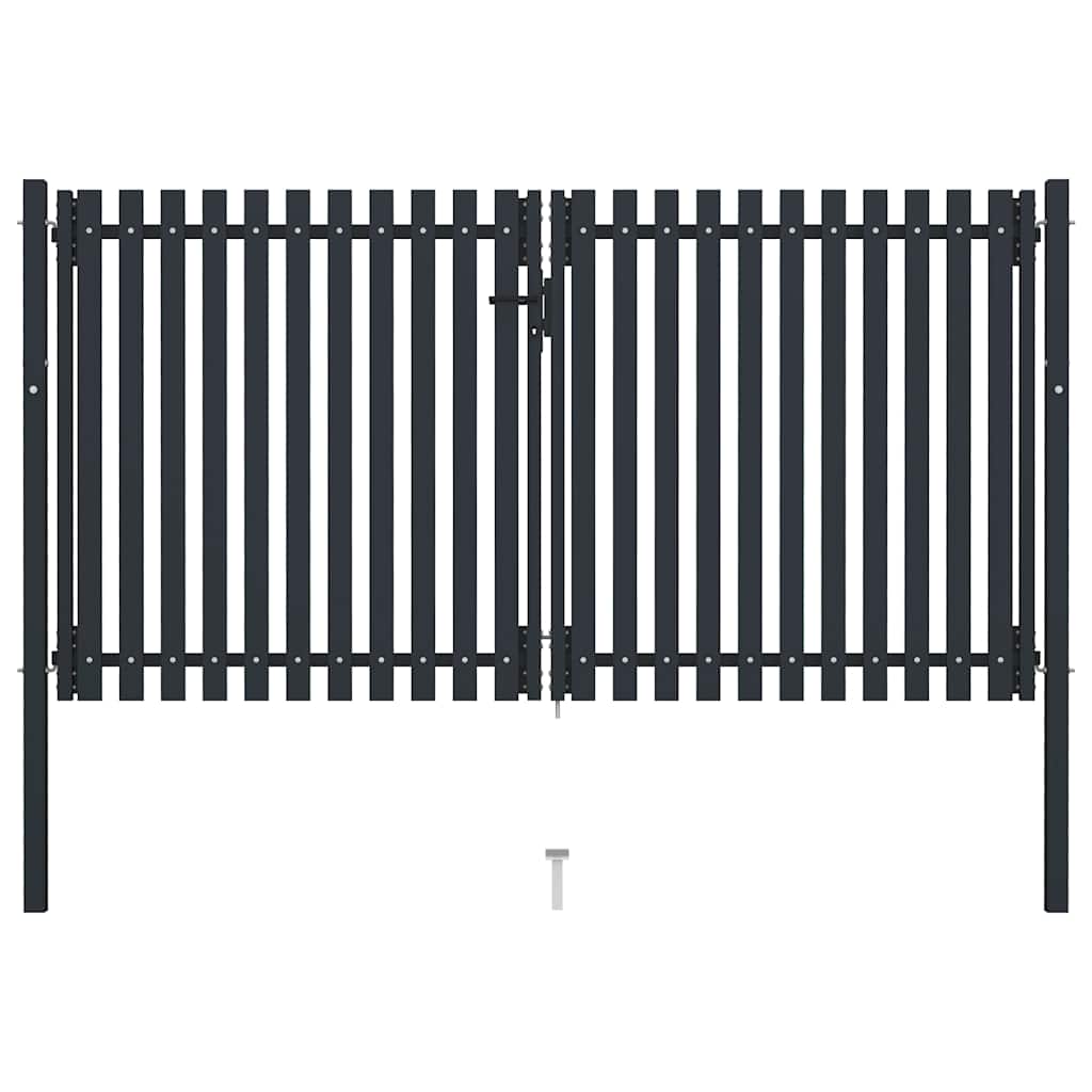 Dvokrilna Ograda Čelična Vrata 300x150 cm Antracit