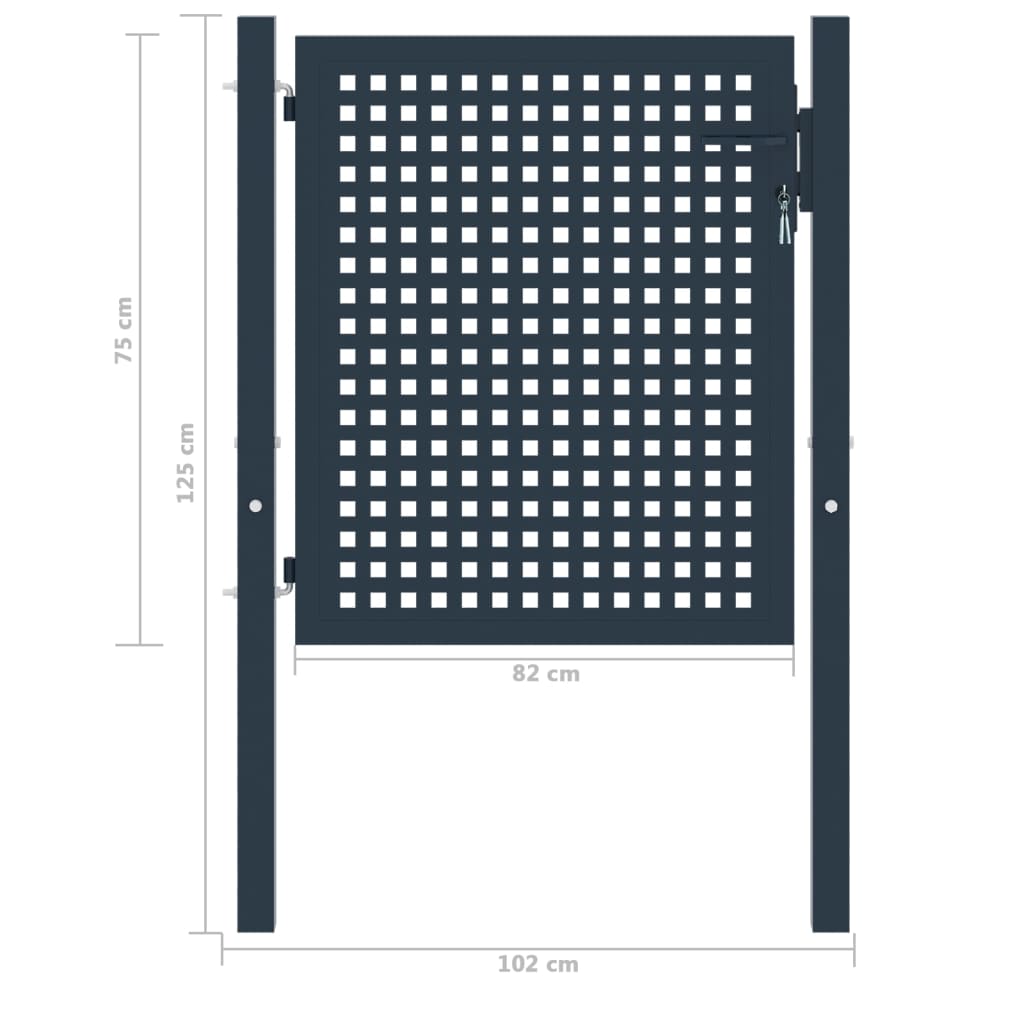 Vrata za ogradu antracit 102 x 75 cm čelik