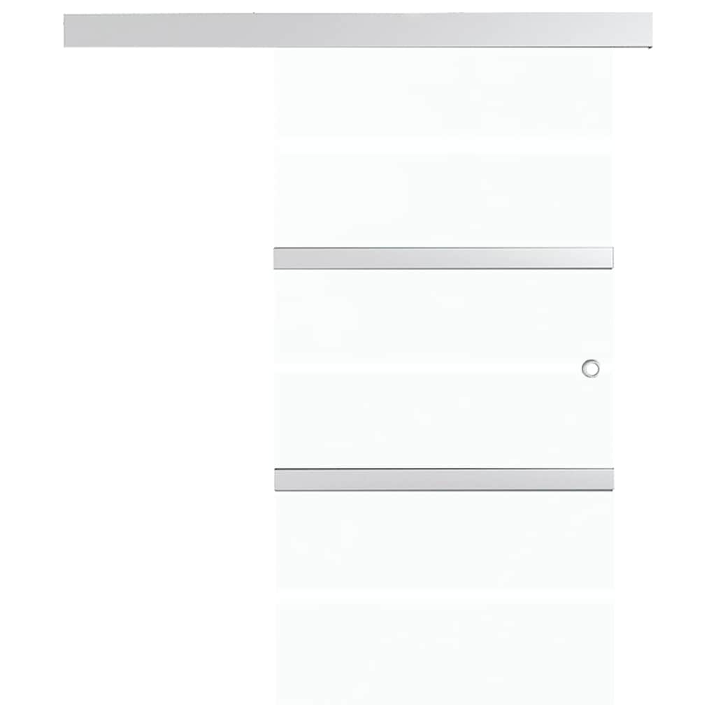 Klizna vrata od stakla ESG i aluminija 90 x 205 cm srebrna