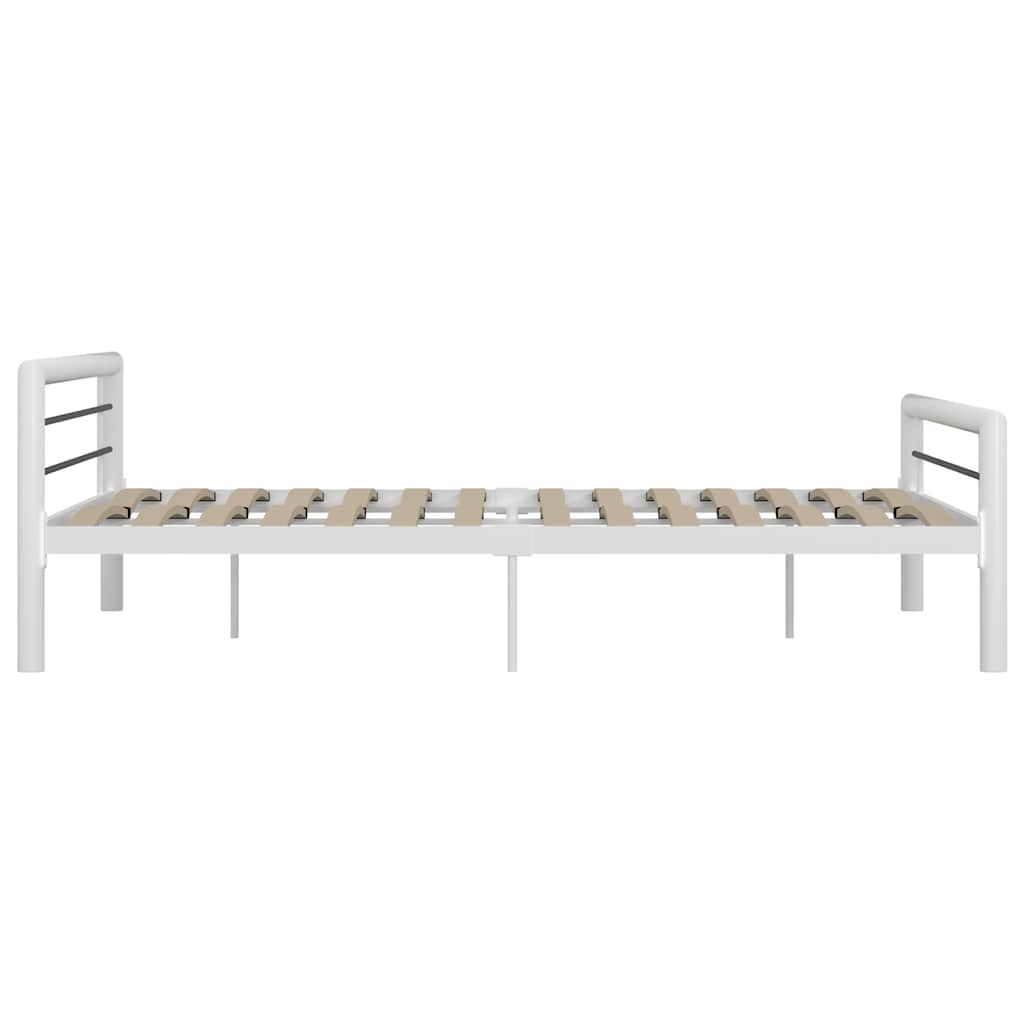 Okvir za krevet bijelo-crni metalni 180 x 200 cm