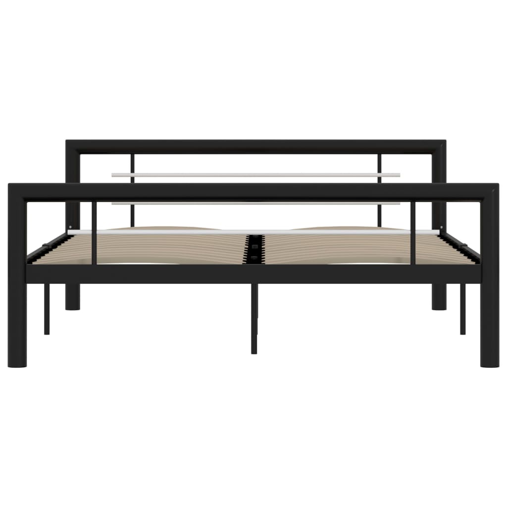 Okvir za krevet crno-bijeli metalni 160 x 200 cm