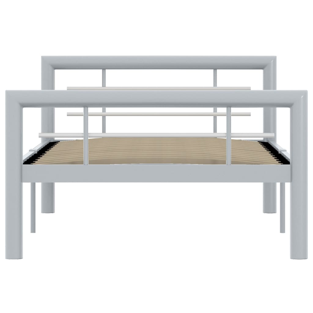 Okvir za krevet sivo-bijeli metalni 90 x 200 cm
