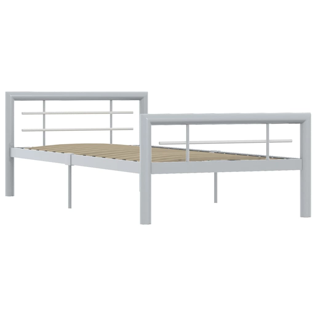 Okvir za krevet sivo-bijeli metalni 100 x 200 cm