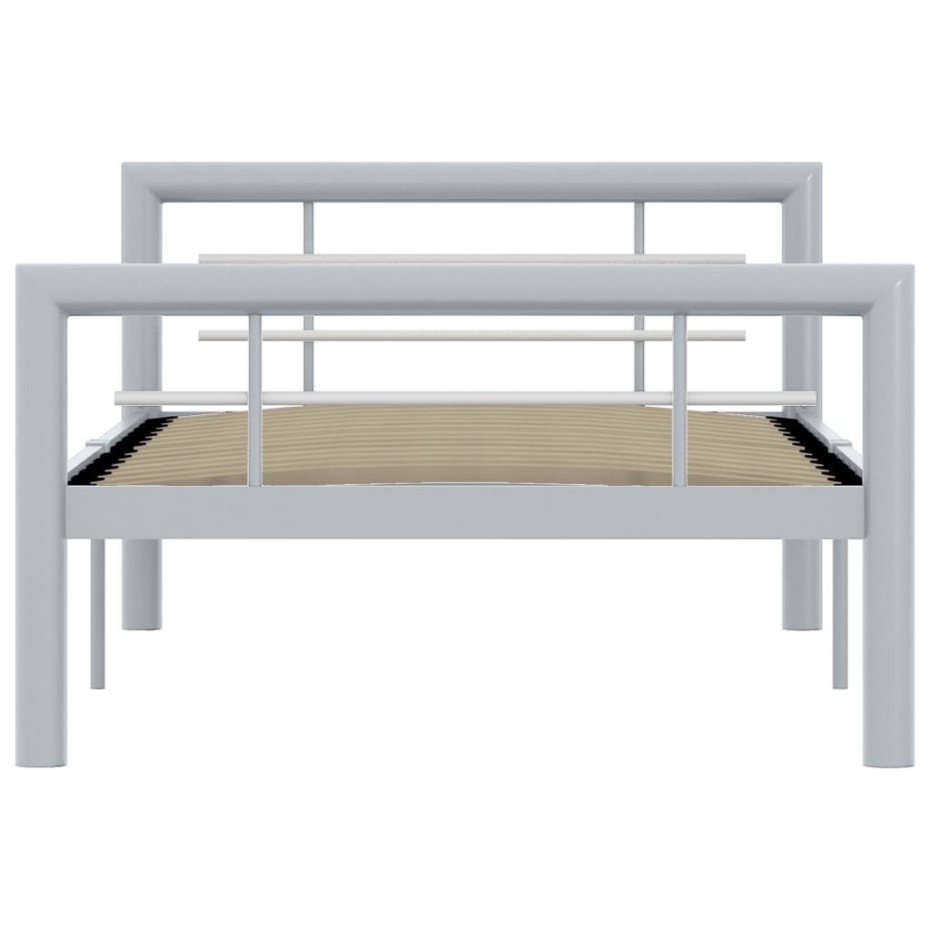 Okvir za krevet sivo-bijeli metalni 100 x 200 cm
