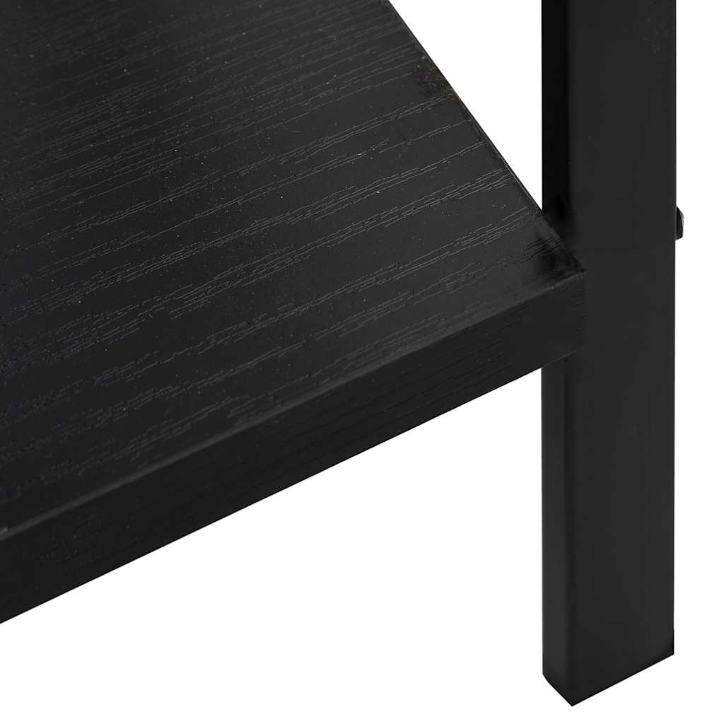 Police za knjige s 4 razine crne 60 x 27,6 x 124,5 cm drvene