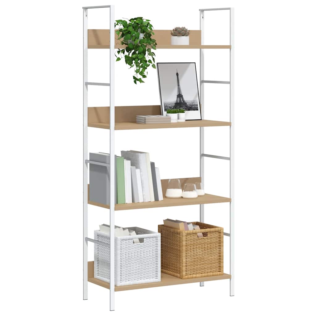Police za knjige s 4 razine boja hrasta 60x27,6x124,5 cm drvene