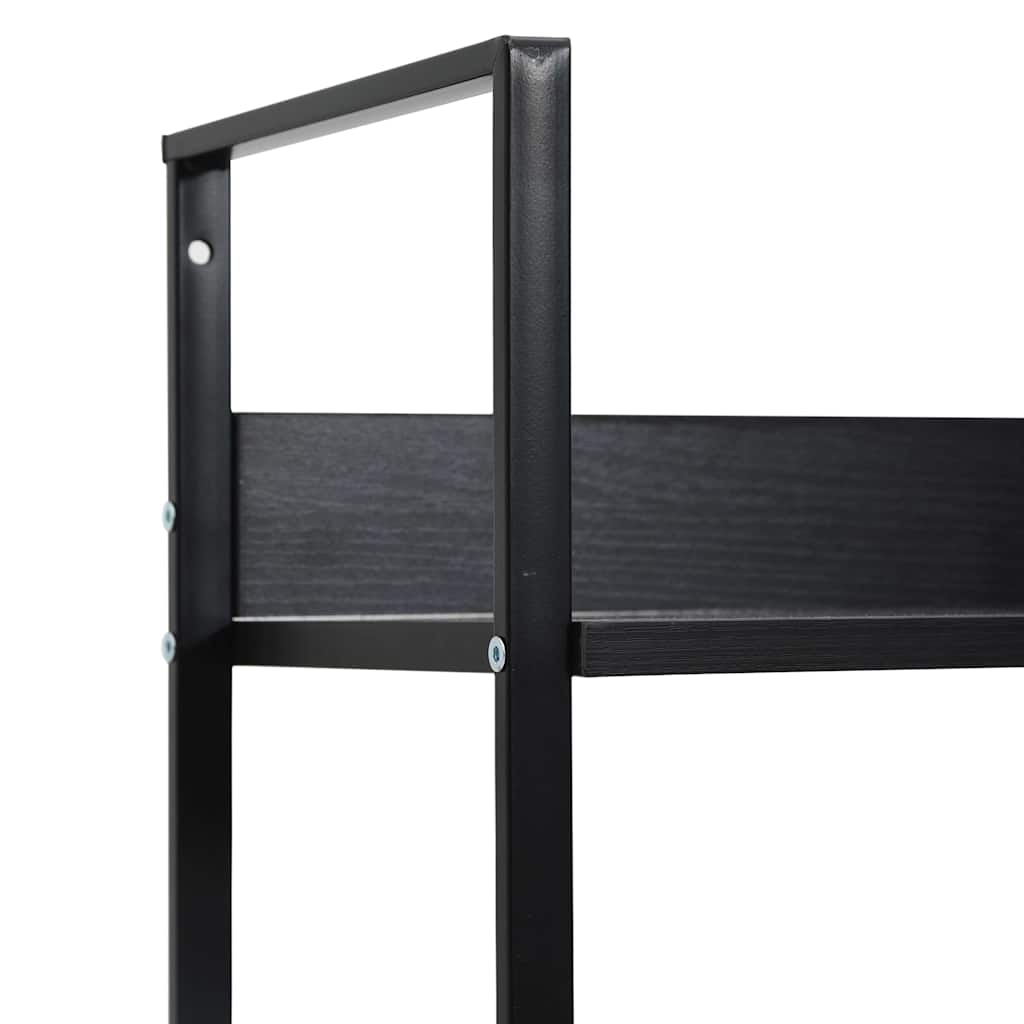 Police za knjige s 5 razina crne 60 x 27,6 x 158,5 cm drvene