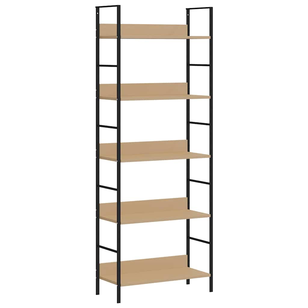 Police za knjige s 5 razina boja hrasta 60x27,6x158,5 cm drvene