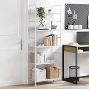 Police za knjige s 5 razina crne 60 x 27,6 x 158,5 cm drvene