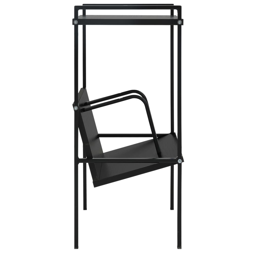 Police za knjige s 2 razine crne 52x28x59 cm konstruirano drvo
