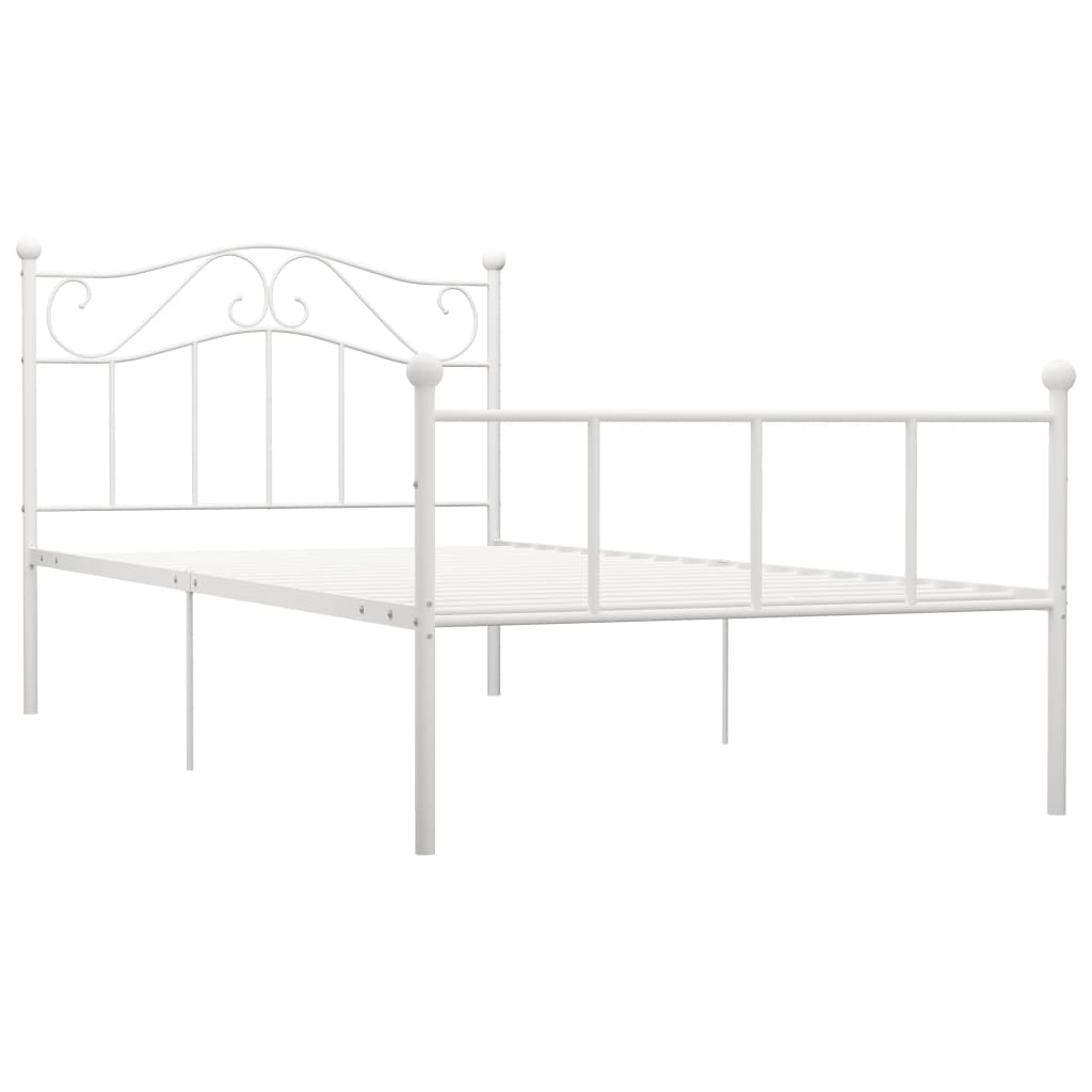 Okvir za krevet bijeli metalni 90 x 200 cm