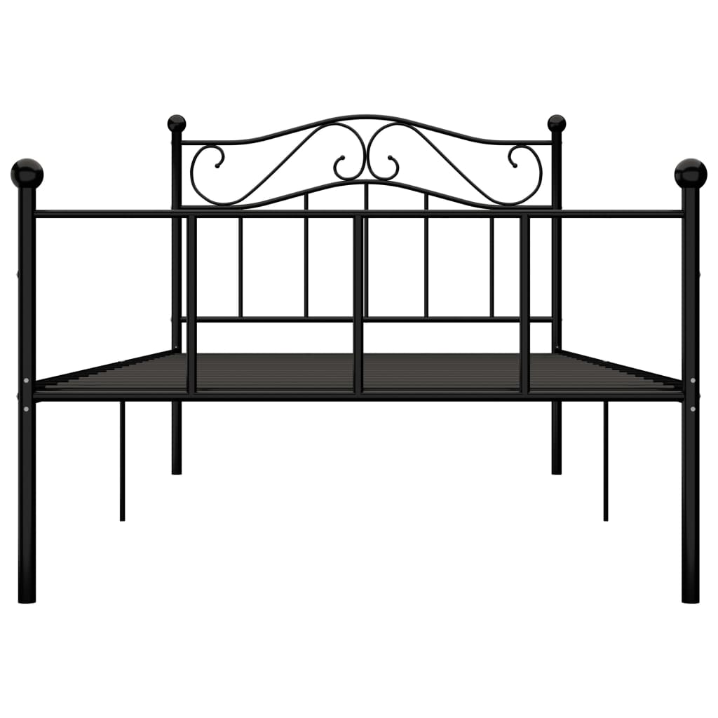 Okvir za krevet crni metalni 100 x 200 cm