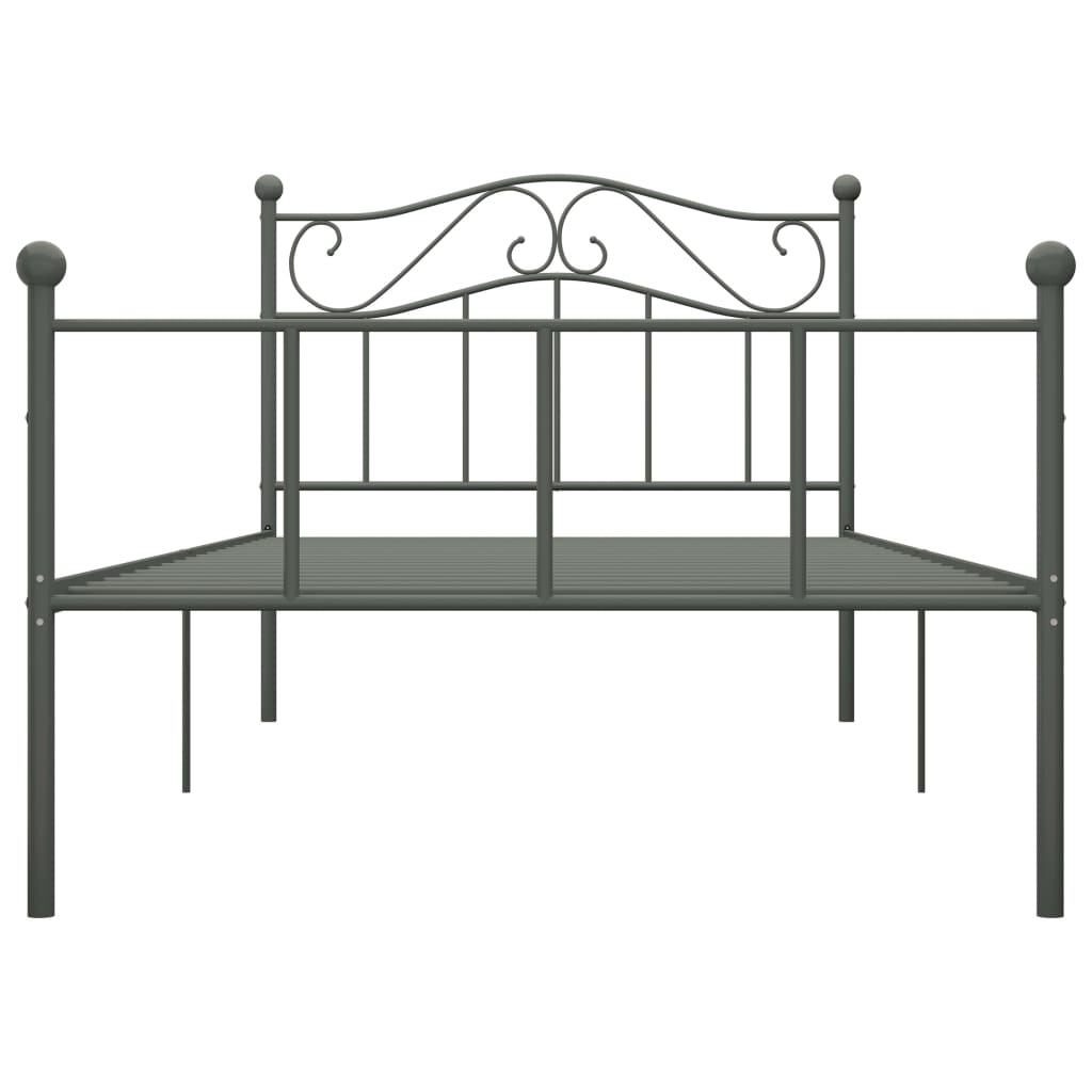 Okvir za krevet sivi metalni 100 x 200 cm